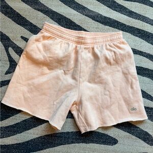 ALO Yoga Peach Fleece-Lined Lounge Shorts